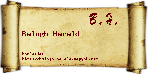 Balogh Harald névjegykártya