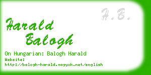 harald balogh business card